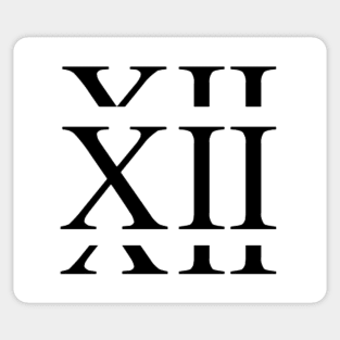 Twelve 12 Roman  Numerals Sticker